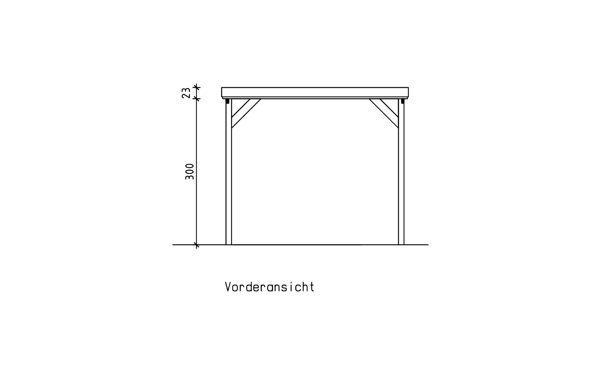 Einzelcarport 410x700 cm für Wohnmobile