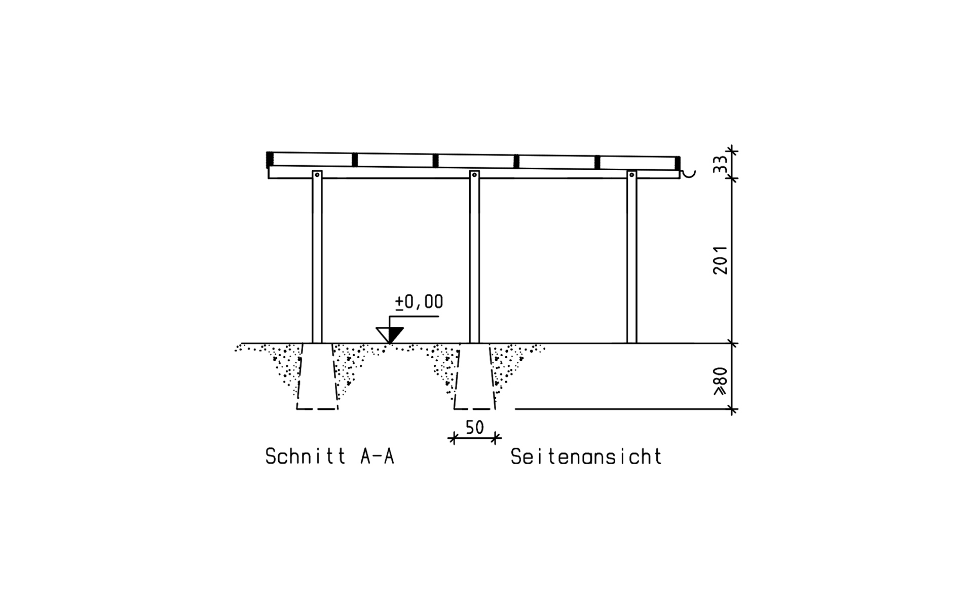 Einzelcarport 410x510 cm