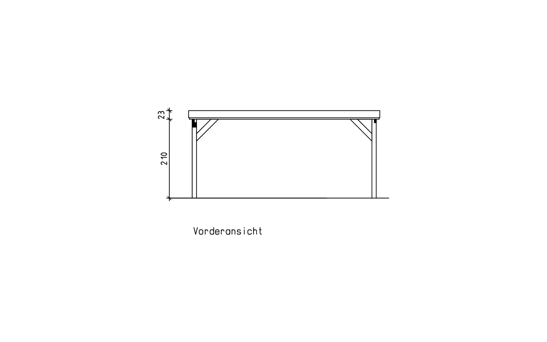 Doppelcarport 510x600 cm mit Leimholzbogen