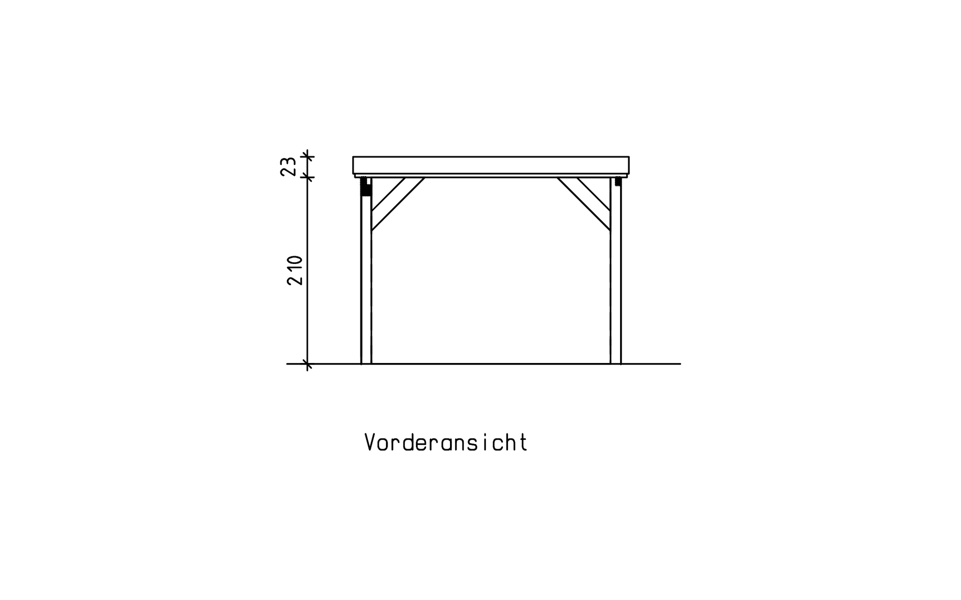 Einzelcarport 310x510 cm mit Leimholzbogen