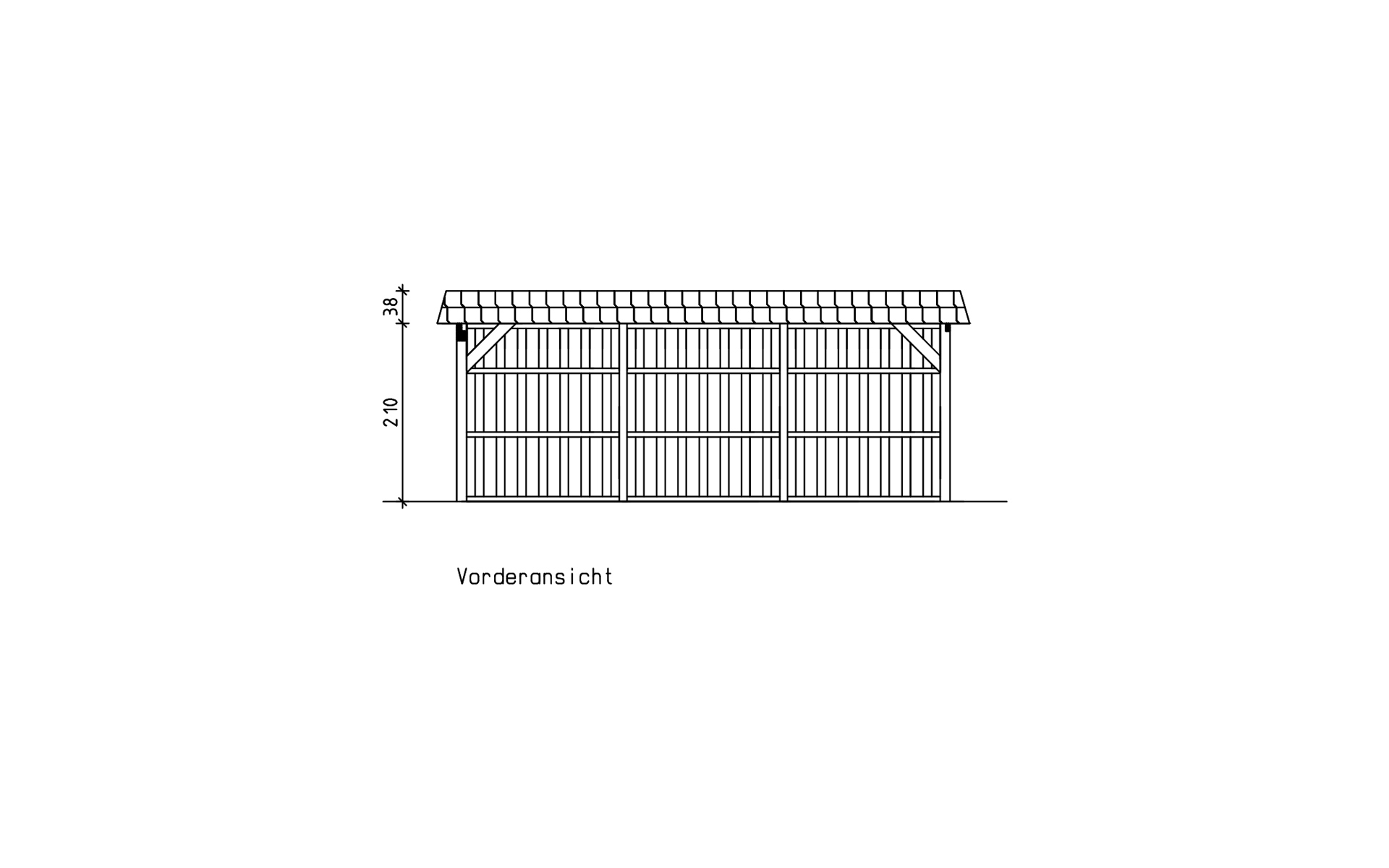 Doppelcarport 610x600 cm mit Leimholzbogen