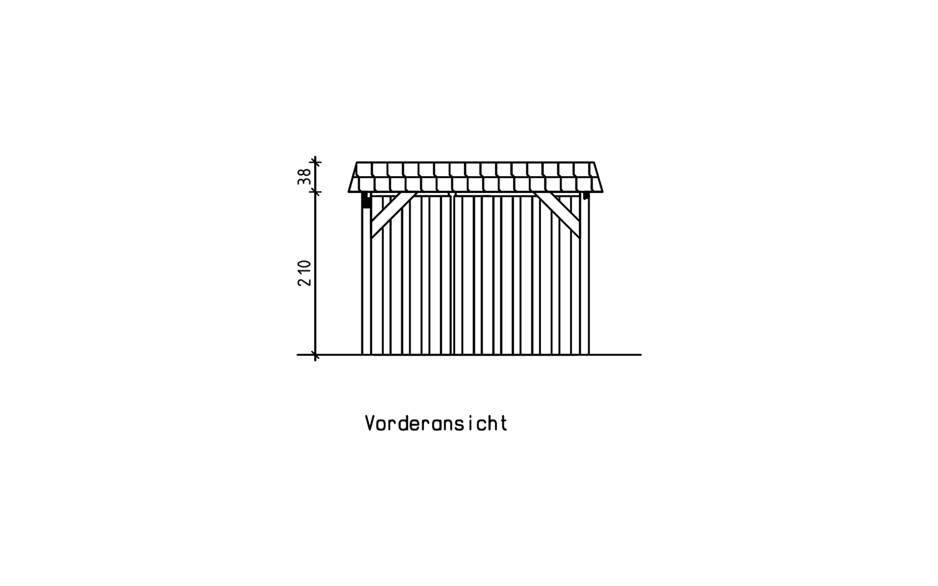 Einzelcarport 310x700 cm mit Leimholzbogen und Abstellraum Einzelcarport 310x700 cm mit Leimholzbogen und Abstellraum