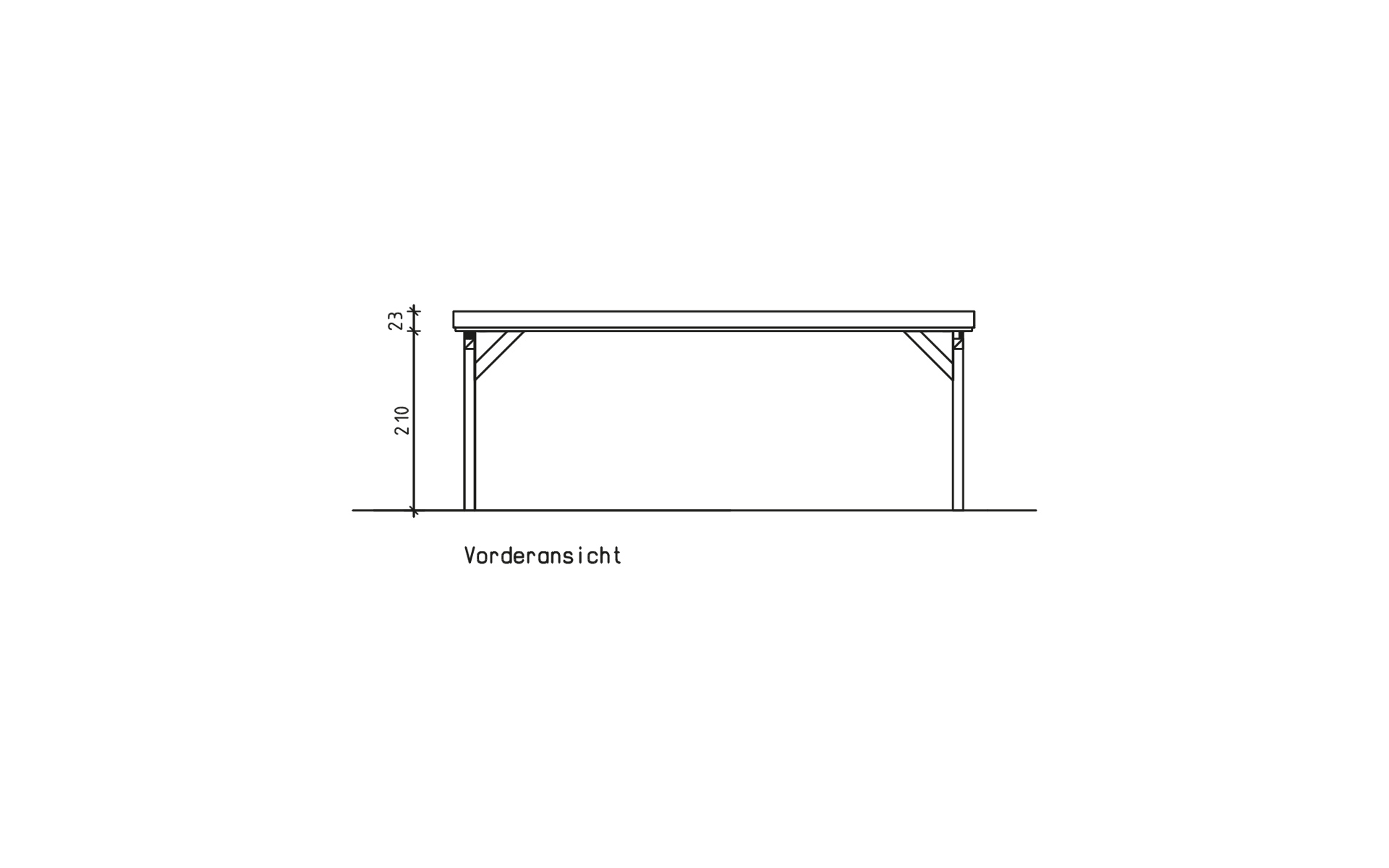 Doppelcarport 610x600 cm mit vier Leimholzbögen