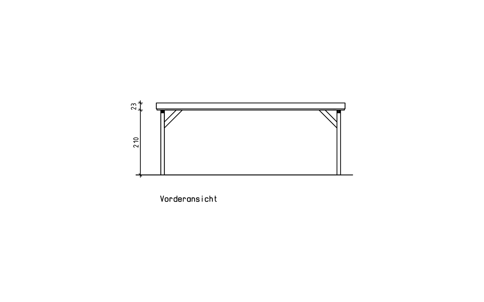 Doppelcarport 610x510 cm mit 125 kg/m² Schneelast