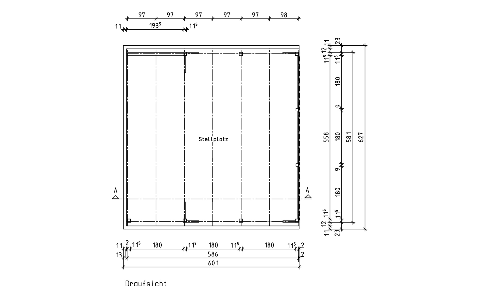 Doppelcarport 610x600 cm mit Leimholzbogen