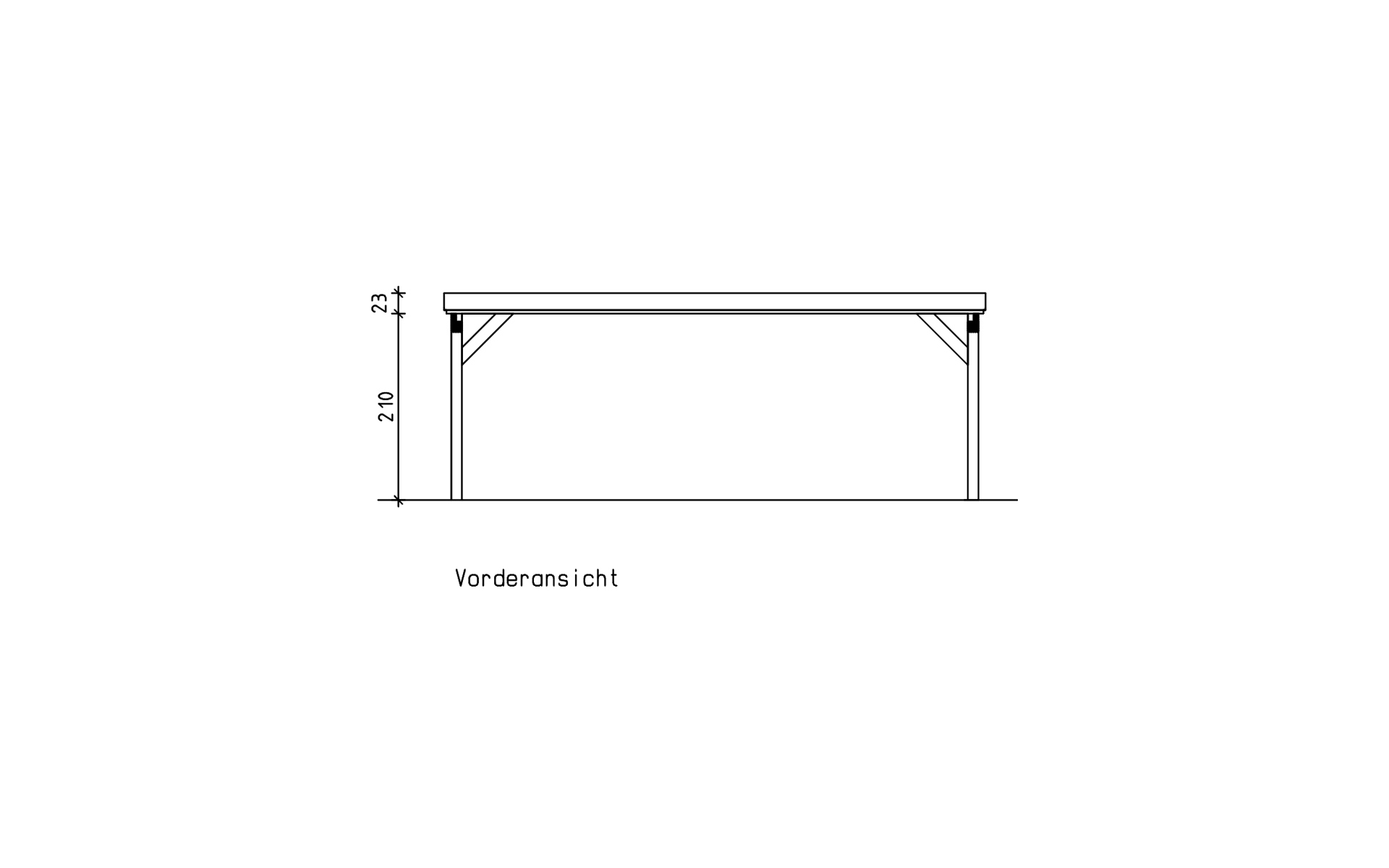 Doppelcarport 610x510 cm mit zwei Leimholzbögen