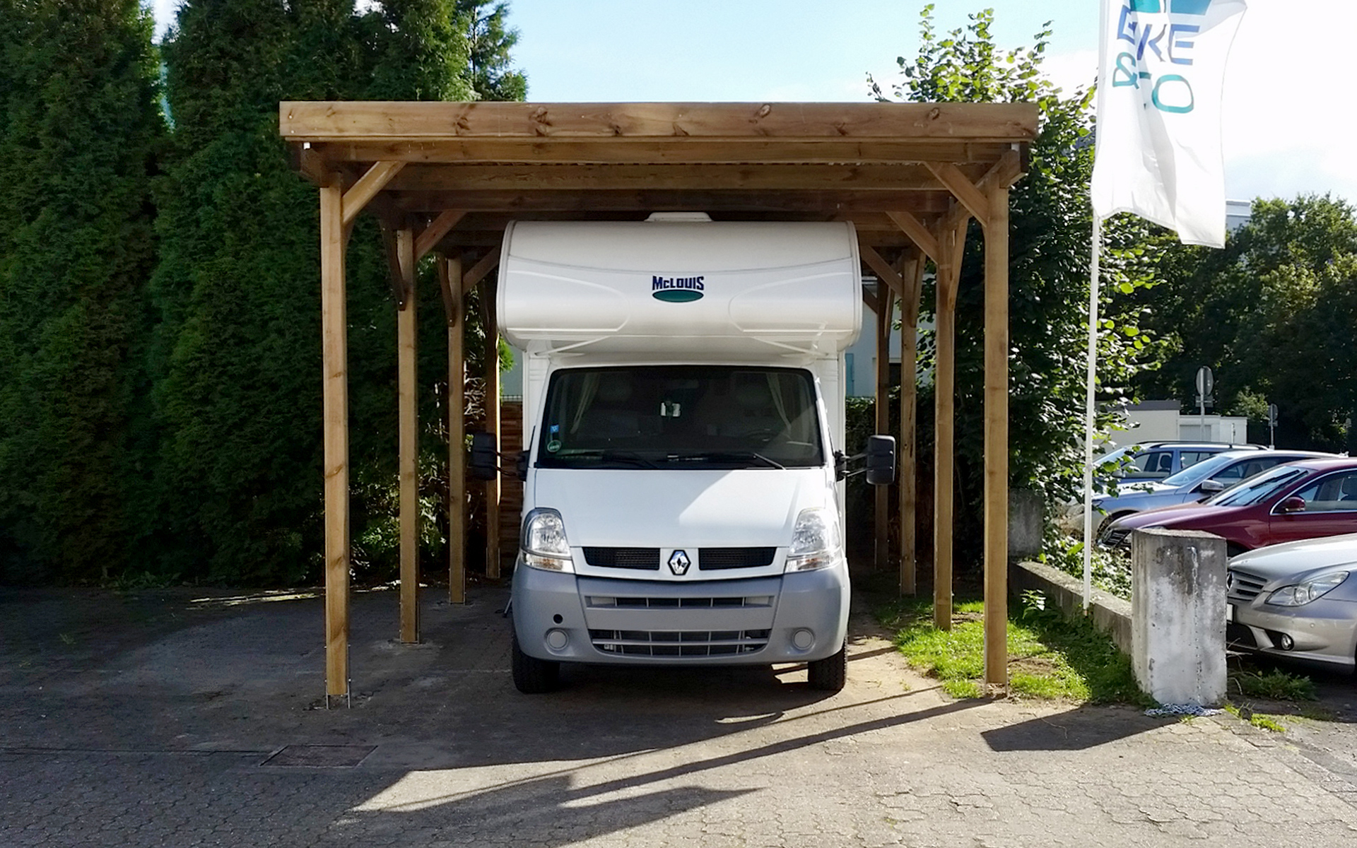 Einzelcarport 410x700 cm für Wohnmobile