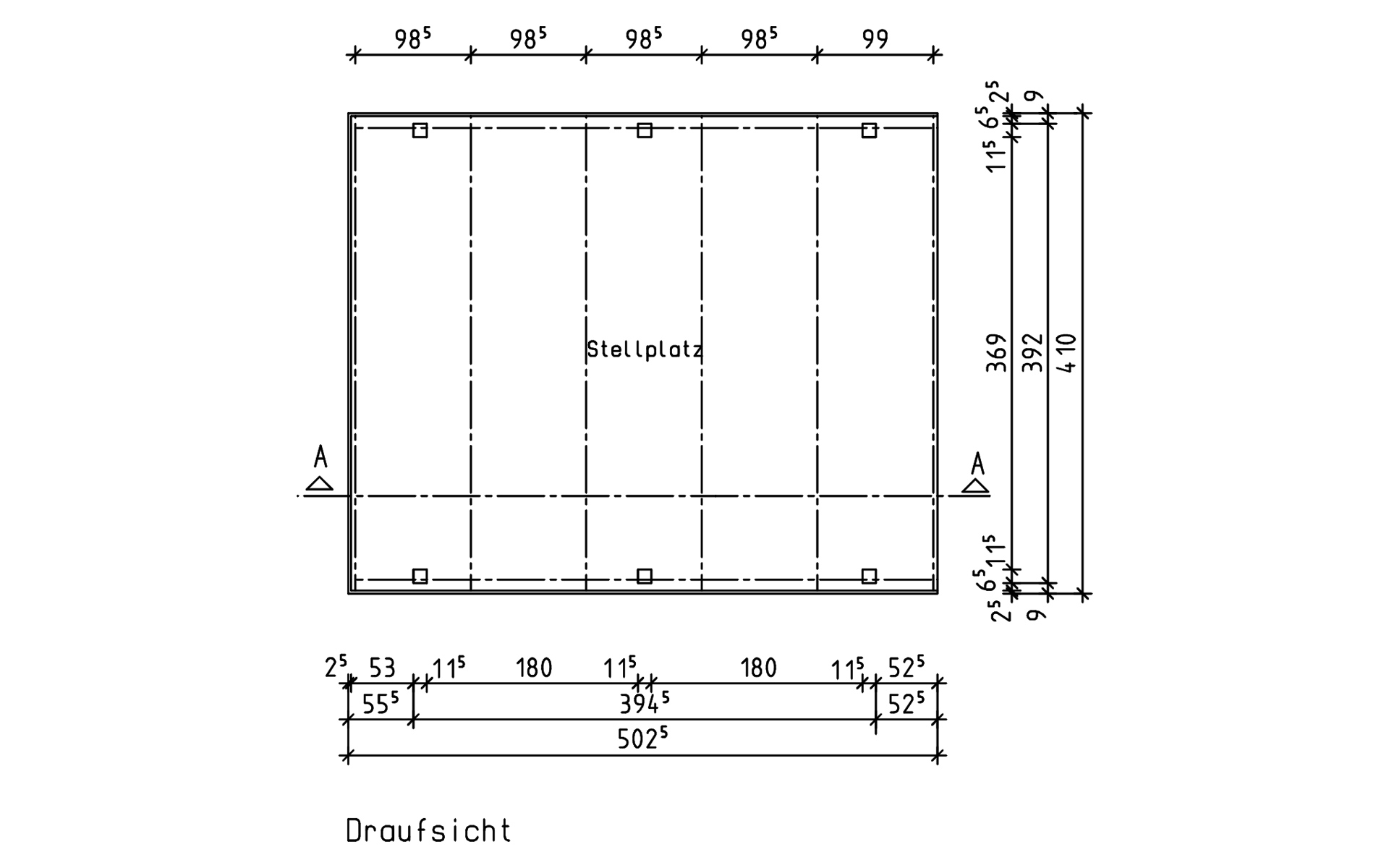 Einzelcarport 410x510 cm